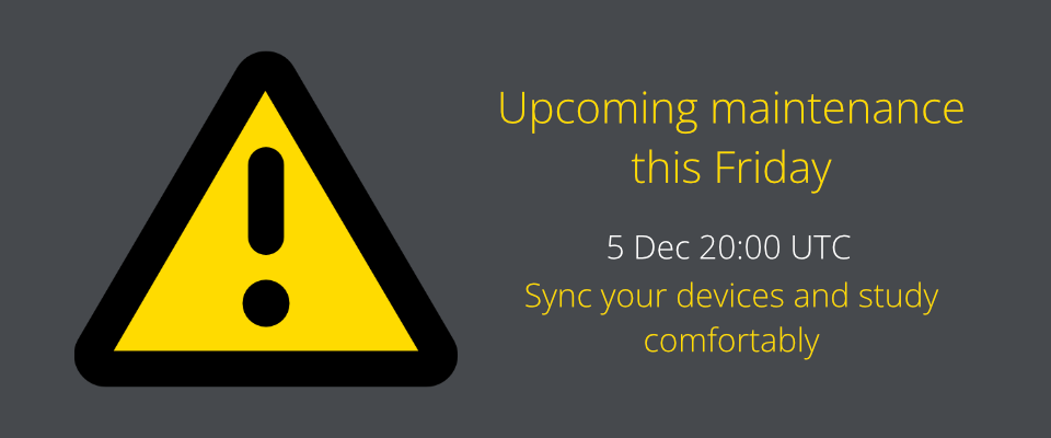 Scheduled Maintenance – Friday, 5 December